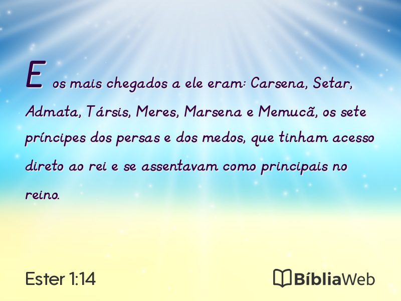 Ester 1:14 em imagem para compartilhar