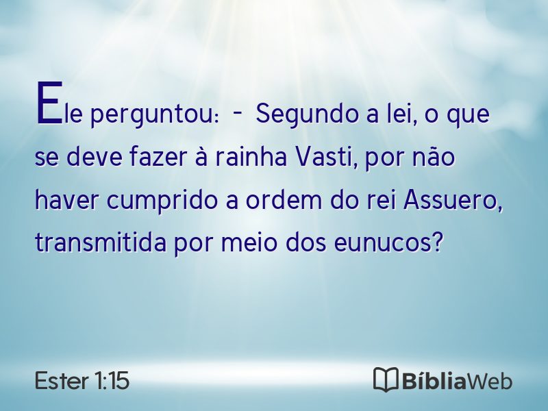 Ester 1:15 em imagem para compartilhar