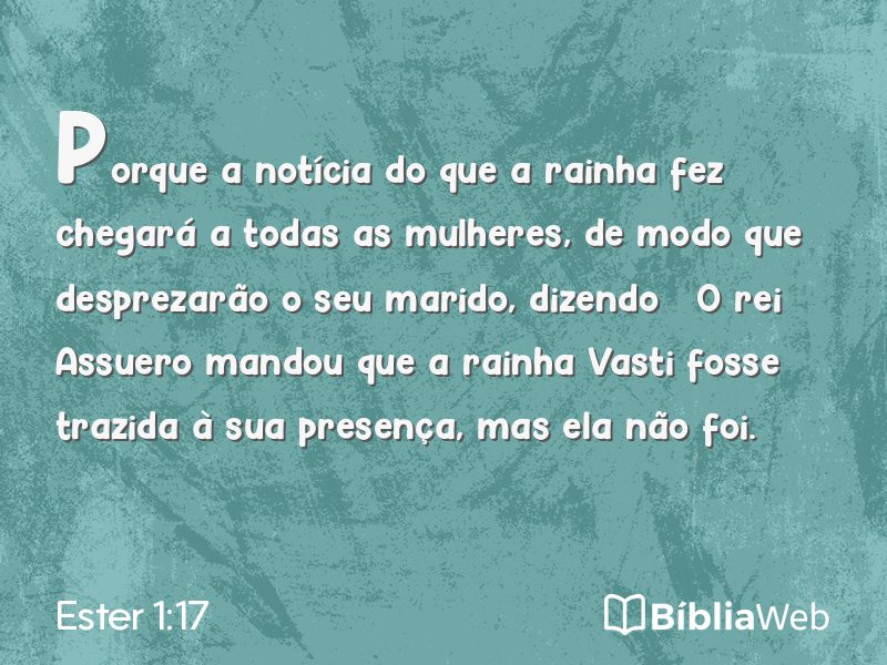 Ester 1:17 em imagem para compartilhar