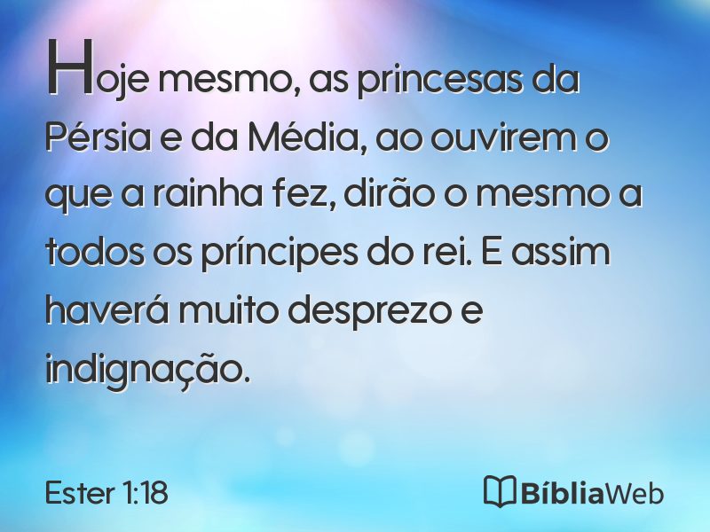 Ester 1:18 em imagem para compartilhar