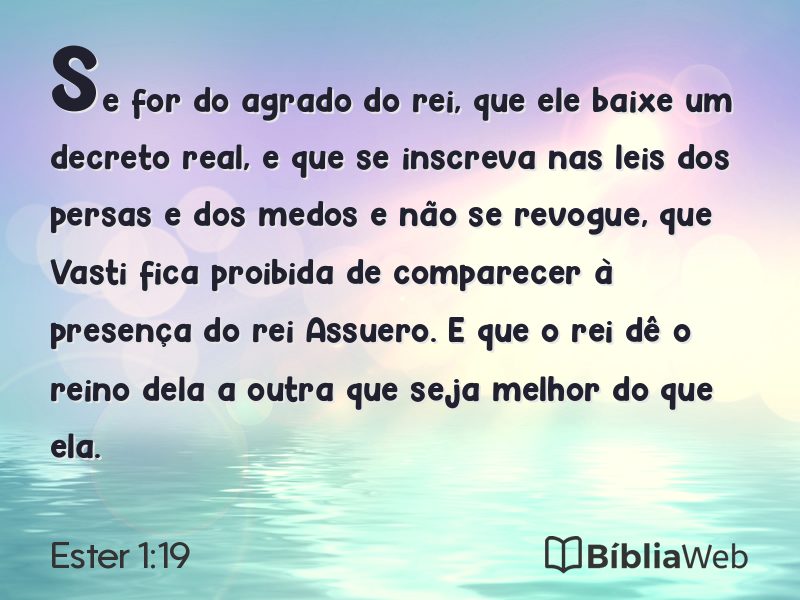 Ester 1:19 em imagem para compartilhar