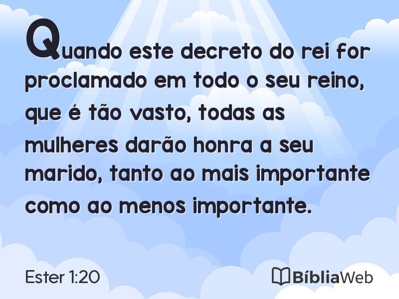 Ester 1:20 em imagem para compartilhar