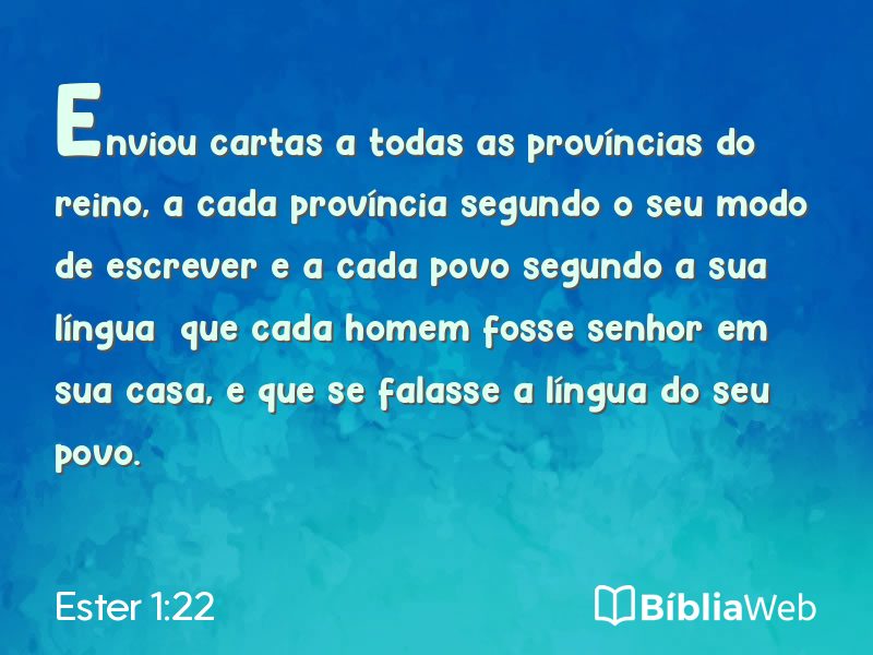 Ester 1:22 em imagem para compartilhar