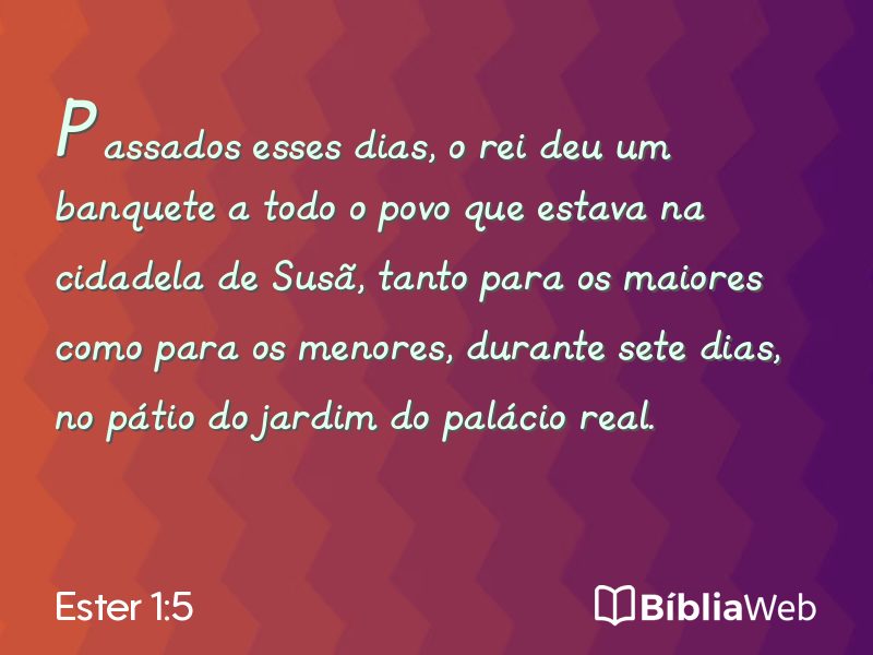 Ester 1:5 em imagem para compartilhar