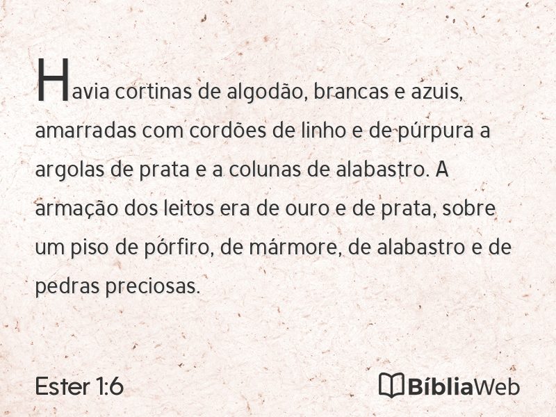 Ester 1:6 em imagem para compartilhar