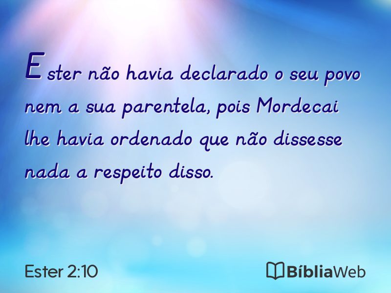 Ester 2:10 em imagem para compartilhar