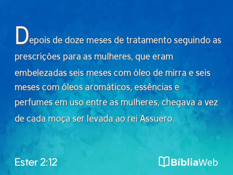 Ester 2:12 em imagem para compartilhar