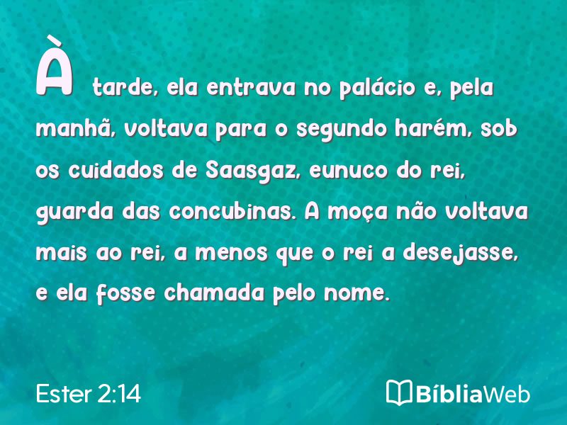 Ester 2:14 em imagem para compartilhar