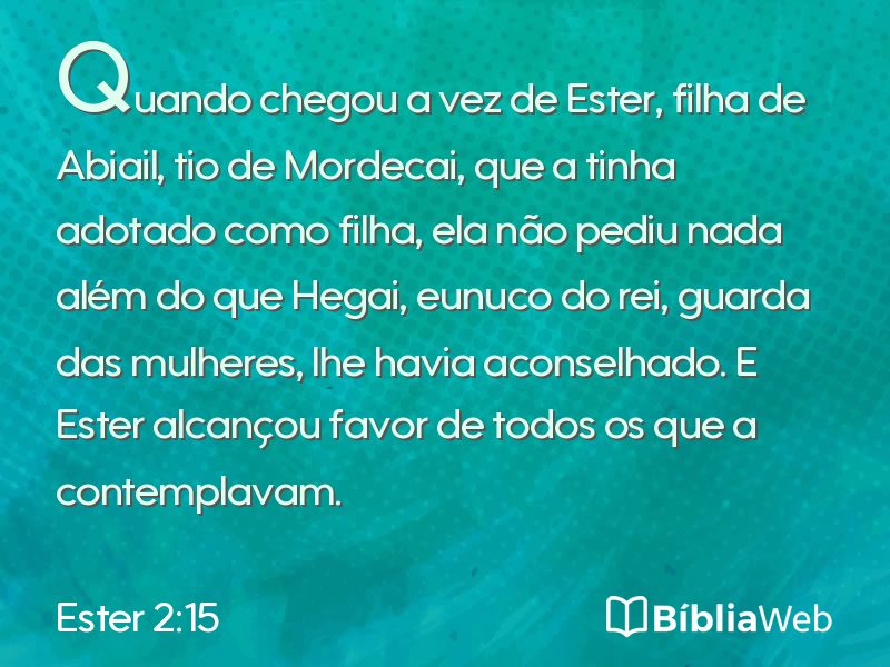 Ester 2:15 em imagem para compartilhar