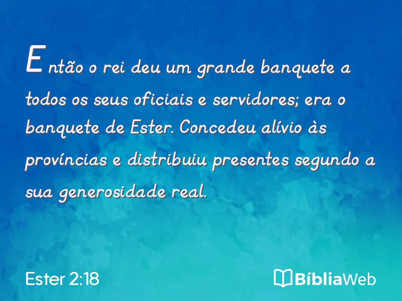 Ester 2:18 em imagem para compartilhar