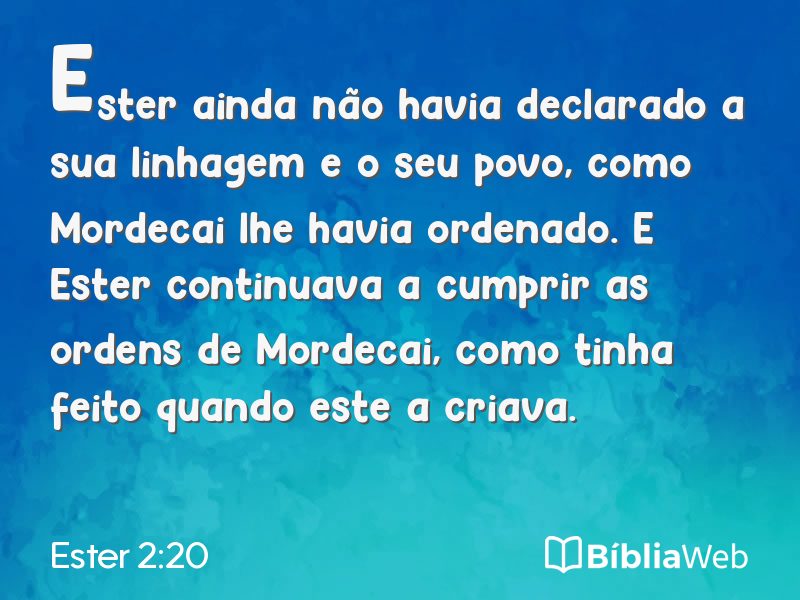 Ester 2:20 em imagem para compartilhar