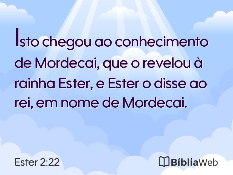 Ester 2:22 em imagem para compartilhar