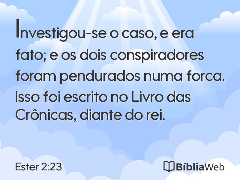 Ester 2:23 em imagem para compartilhar