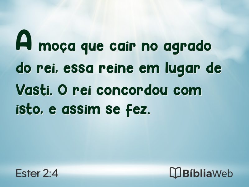 Ester 2:4 em imagem para compartilhar