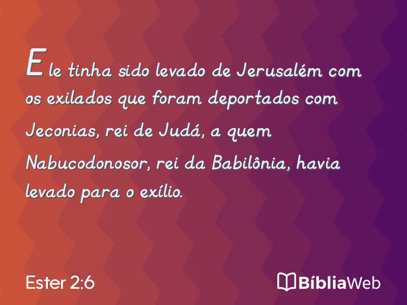 Ester 2:6 em imagem para compartilhar