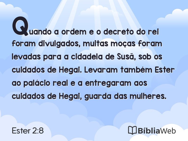 Ester 2:8 em imagem para compartilhar