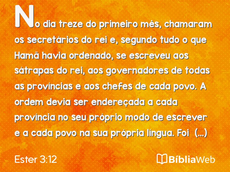 Ester 3:12 em imagem para compartilhar