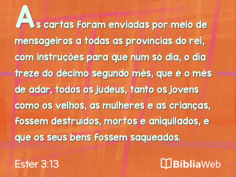 Ester 3:13 em imagem para compartilhar
