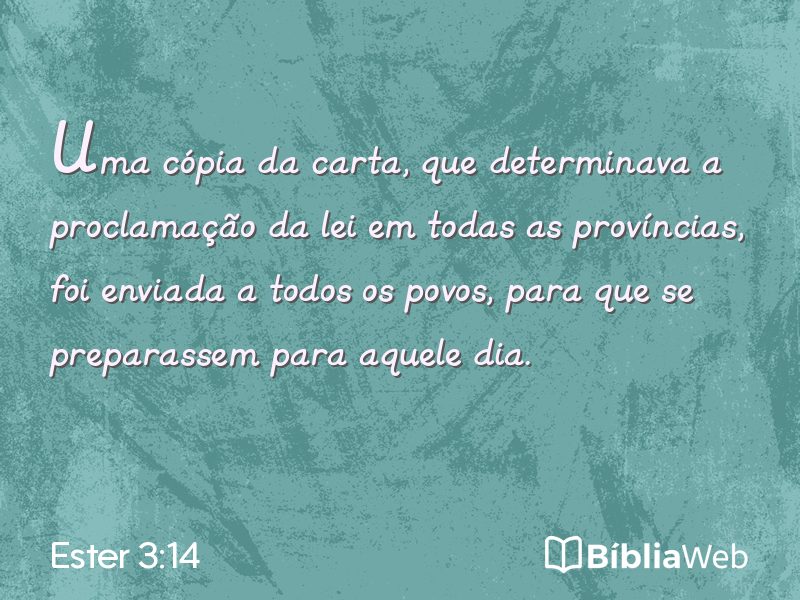 Ester 3:14 em imagem para compartilhar
