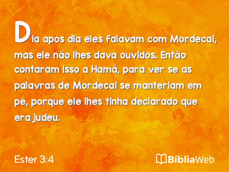 Ester 3:4 em imagem para compartilhar