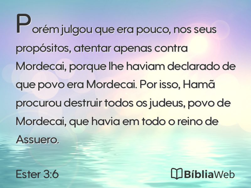 Ester 3:6 em imagem para compartilhar