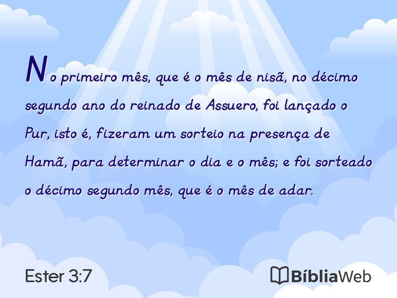 Ester 3:7 em imagem para compartilhar