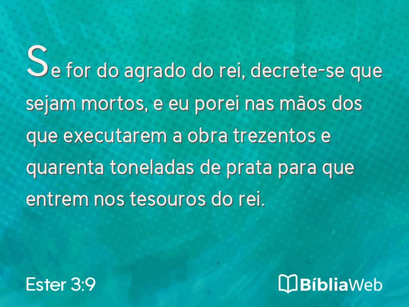 Ester 3:9 em imagem para compartilhar