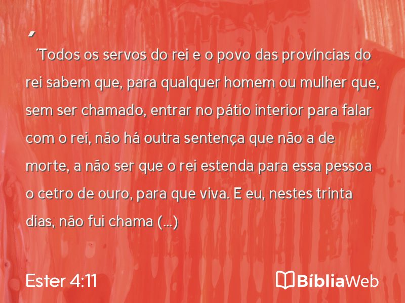 Ester 4:11 em imagem para compartilhar