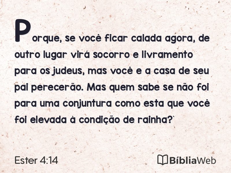 Ester 4:14 em imagem para compartilhar