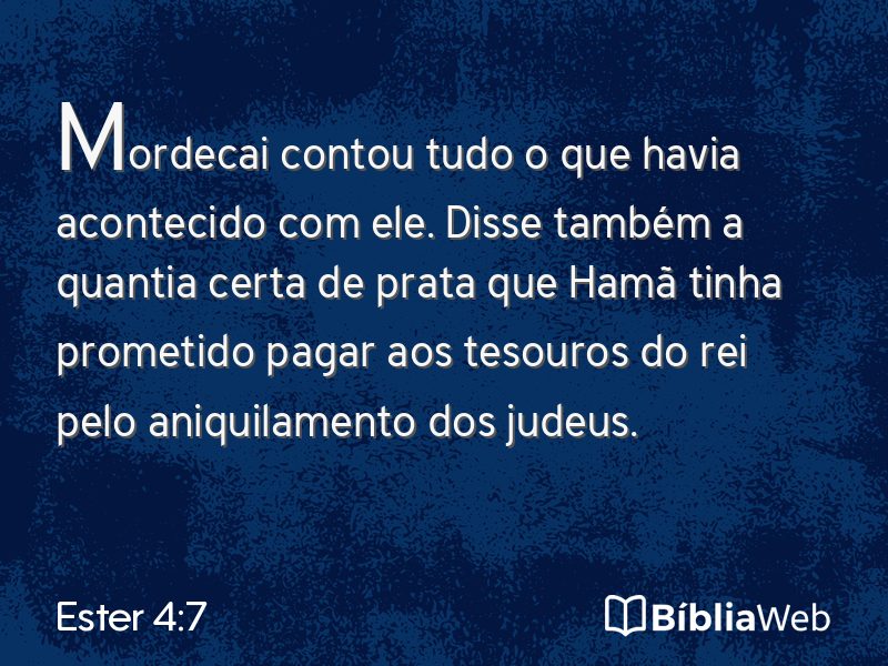 Ester 4:7 em imagem para compartilhar