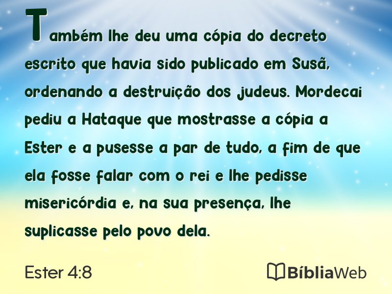 Ester 4:8 em imagem para compartilhar