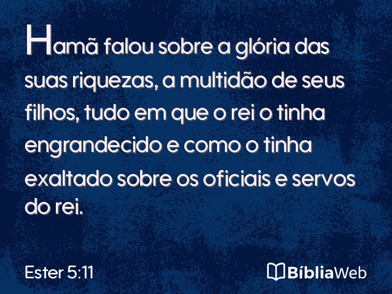 Ester 5:11 em imagem para compartilhar