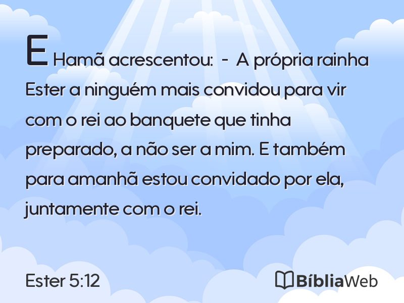 Ester 5:12 em imagem para compartilhar