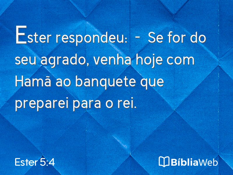 Ester 5:4 em imagem para compartilhar