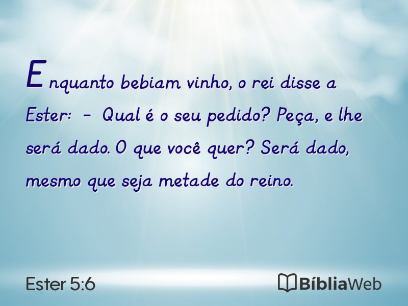 Ester 5:6 em imagem para compartilhar