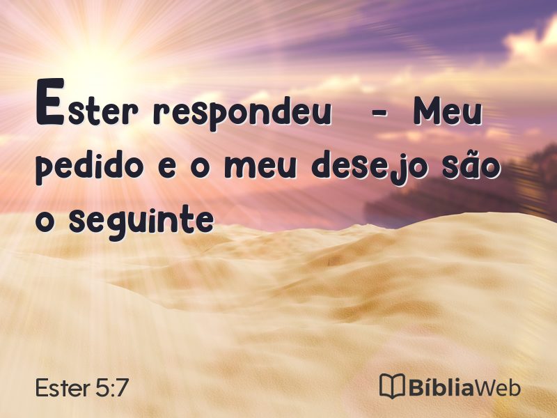 Ester 5:7 em imagem para compartilhar