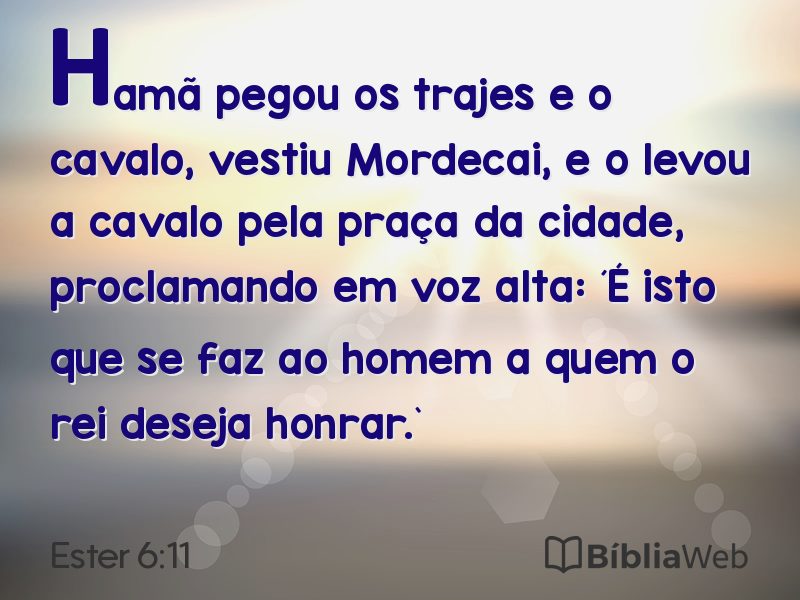 Ester 6:11 em imagem para compartilhar