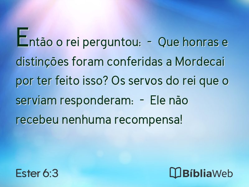 Ester 6:3 em imagem para compartilhar