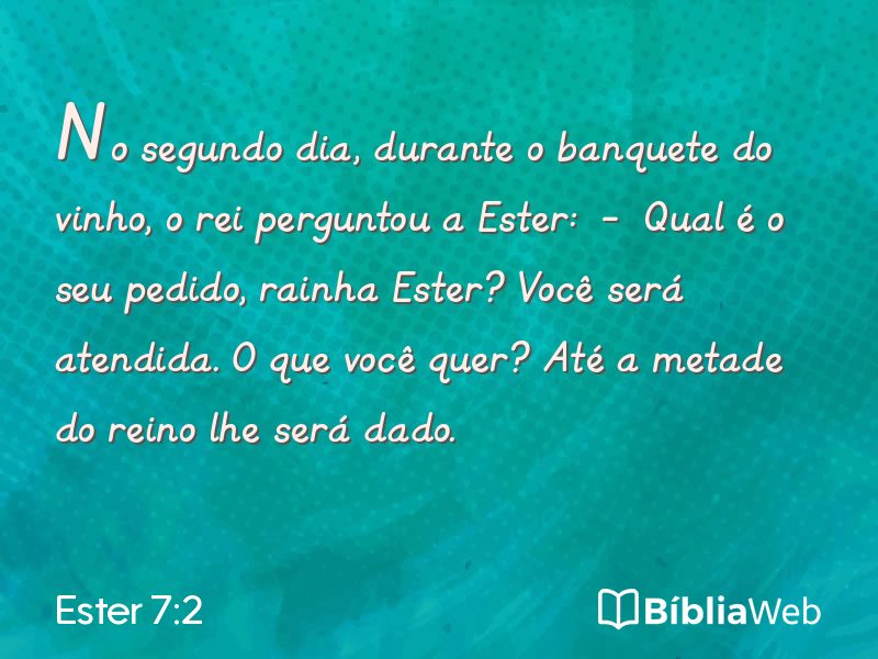 Ester 7:2 em imagem para compartilhar