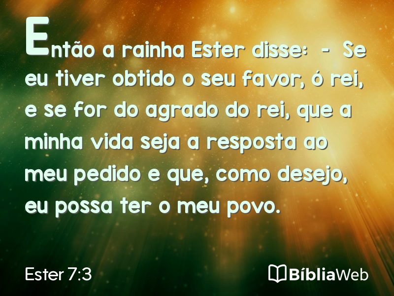 Ester 7:3 em imagem para compartilhar