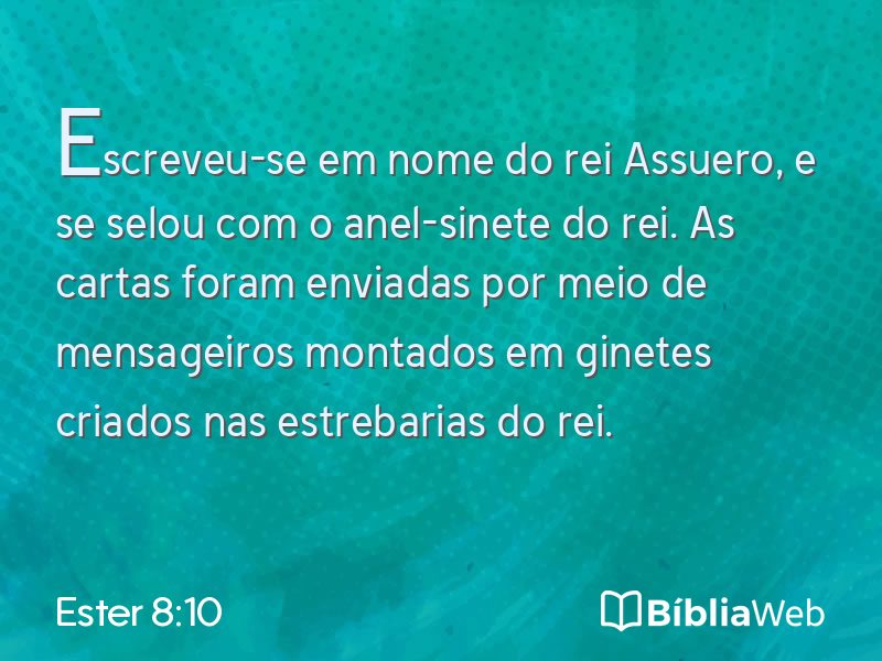 Ester 8:10 em imagem para compartilhar