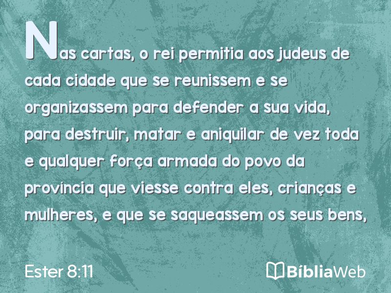 Ester 8:11 em imagem para compartilhar