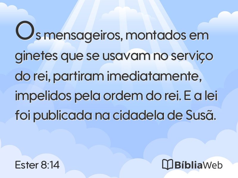 Ester 8:14 em imagem para compartilhar