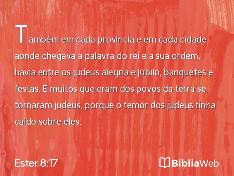 Ester 8:17 em imagem para compartilhar