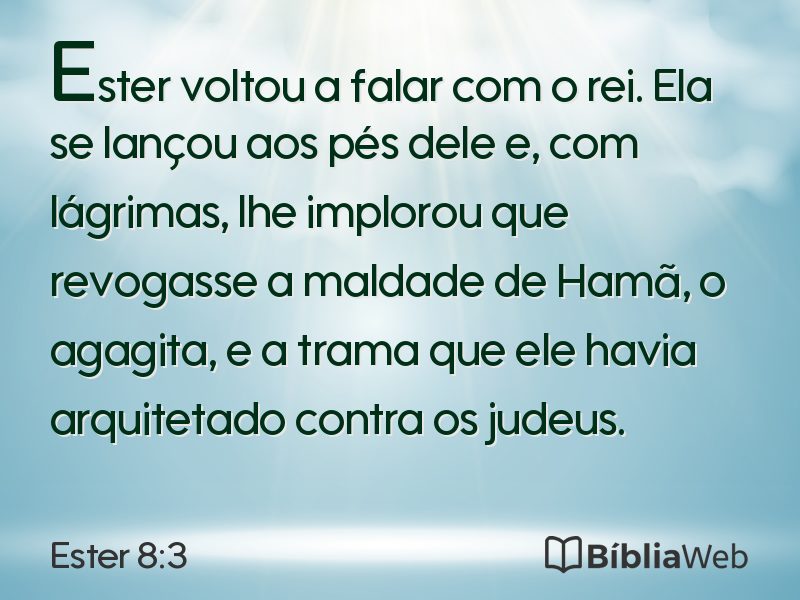 Ester 8:3 em imagem para compartilhar