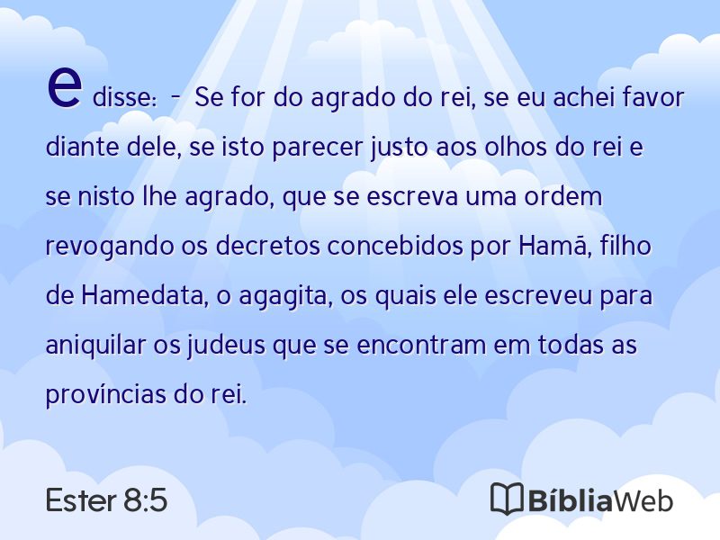 Ester 8:5 em imagem para compartilhar