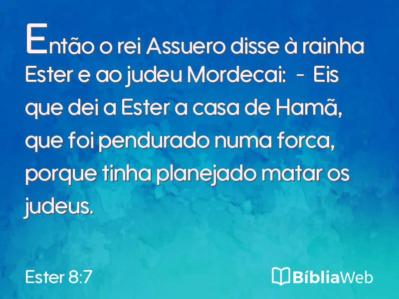 Ester 8:7 em imagem para compartilhar