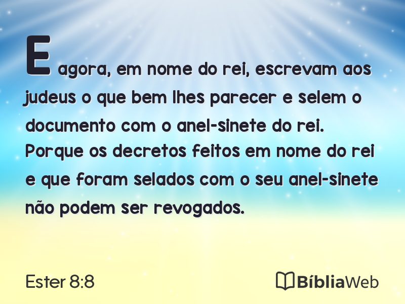 Ester 8:8 em imagem para compartilhar