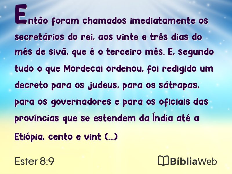 Ester 8:9 em imagem para compartilhar