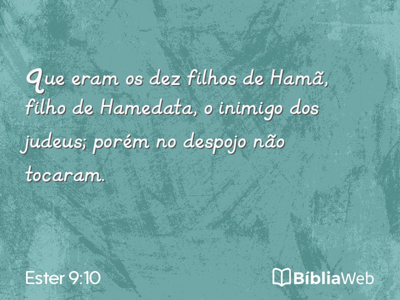 Ester 9:10 em imagem para compartilhar